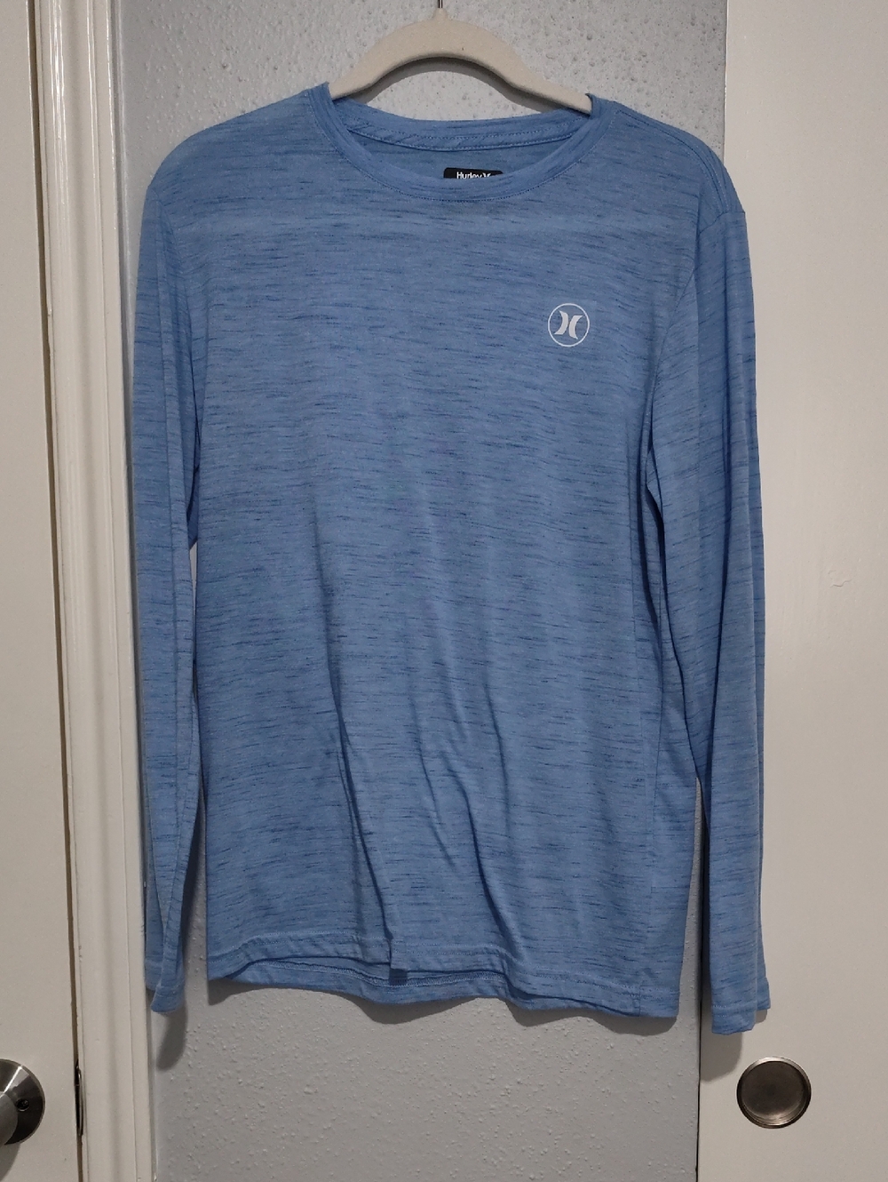 Hurley Men's Long Sleeve Crew Neck Shirt - Light Blue